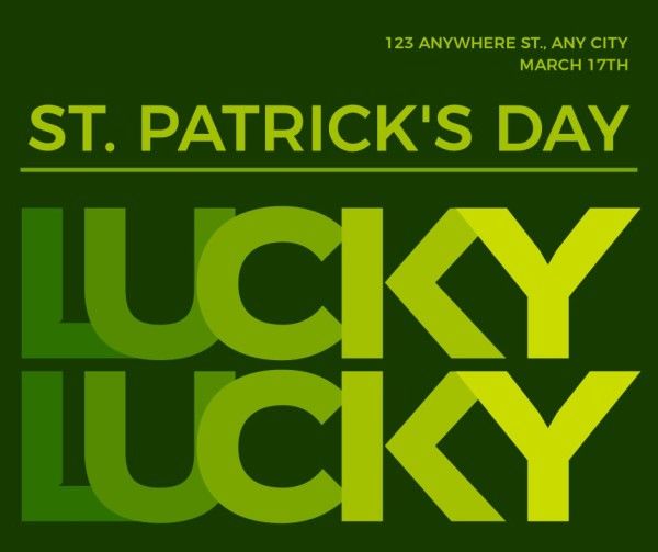 st patricks day, happy st patricks day, st. patrick, Green Gradient Saint Patricks Day Party Event Facebook Post Template