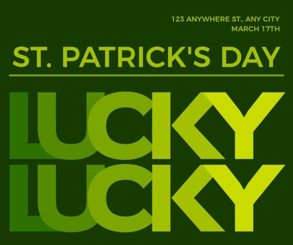 Green Gradient Saint Patricks Day Party Event Facebook Post