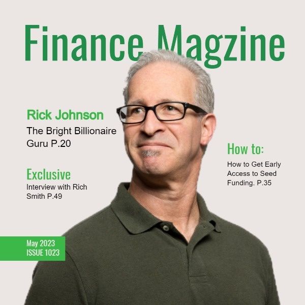 magzine, man, business, Finance Magazine Cover Instagram Post Template