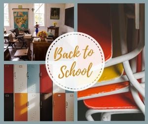 student, study, chair, Back to School Collage Facebook Post Template