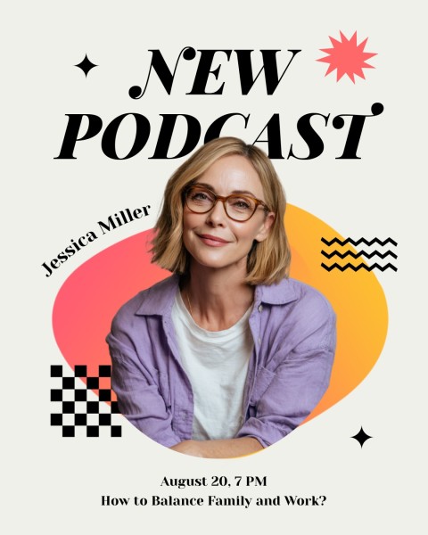 Orange Gradient Modern Podcast