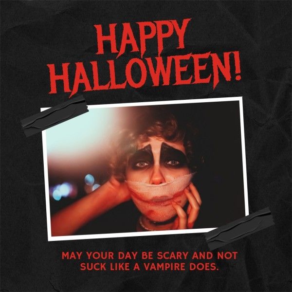 social media, festival, celebrate, Black Happy Halloween Scary Instagram Post Template