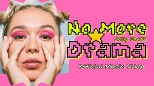 drama, acoustic, punk, Pink Cute Girl Music Youtube Thumbnail Template