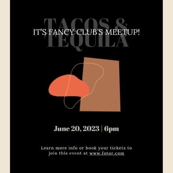 birthday, anniversary, happy, Fancy Club's Meetup Party Instagram Post Template
