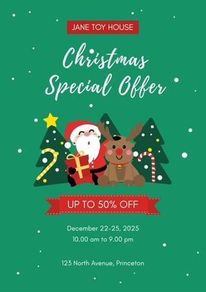 holiday, discount, sale, Toy House Christmas Special Offer Poster Template