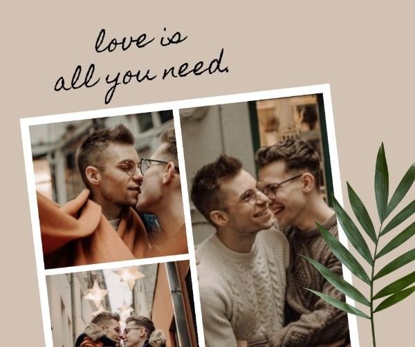 couple, love, lgbt, Brown Pride Month Collage Facebook Post Template