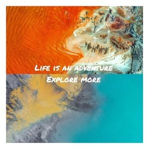 life, quote, explore, Collage Adventure Travel  Instagram Post Template