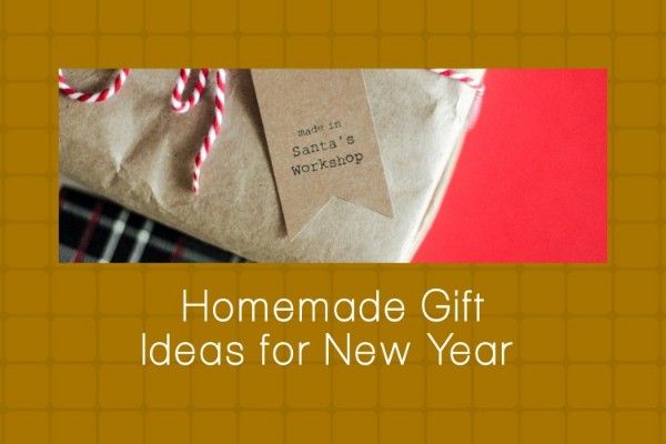 handmade, idea, scratch paper, Brown New Year Gift Blog Title Template