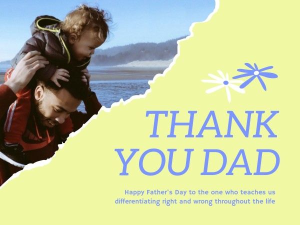 father's day, father, greeting, Fresh Thank You Dad Card Template