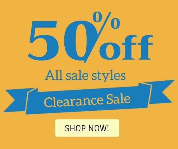 banner, ad, ads, Yellow And Blue Clearance Sale Facebook Post Template