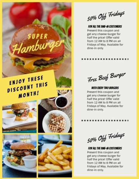 italian, pasta, drink, Yellow Fast Food Coupon Template