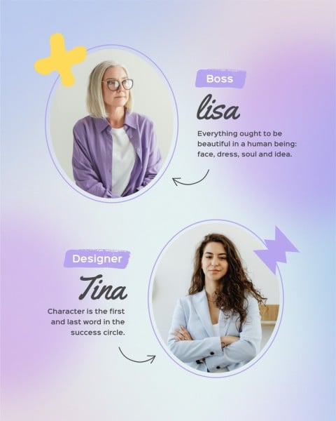 Soft Purple Gradient Background Team Member Introduction