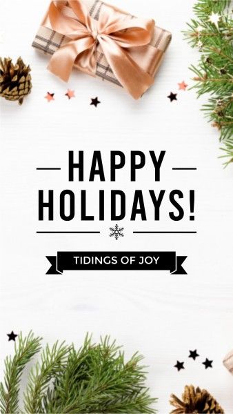 xmas, holiday, gift box, White Elegant Classic Christmas Wish Instagram Story Template