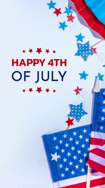 4th of july, america, celebration, Soft Blue Modern Happy Independence Day Instagram Story Template