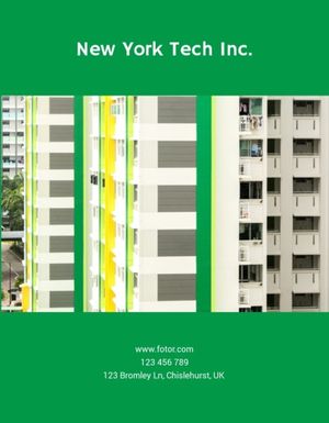 business, company, financial highlight, Green Cover with Building Image Yearbook Template