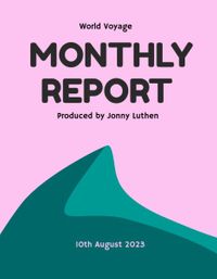 ピンクとグリーンの世界航海企業月例レポート レポート