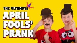 fools day, happy, simple, Yellow Funny April Fools' Day Prank Youtube Thumbnail Template