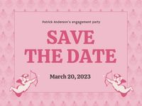 Simple Pink Engagement Party Card