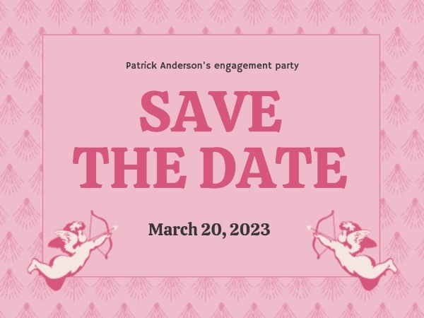 Simple Pink Engagement Party Card