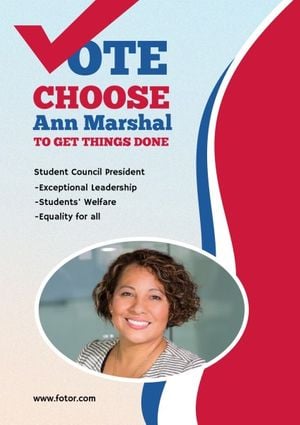 students, alliance, women, Red And Blue Student Council President Vote Poster Template