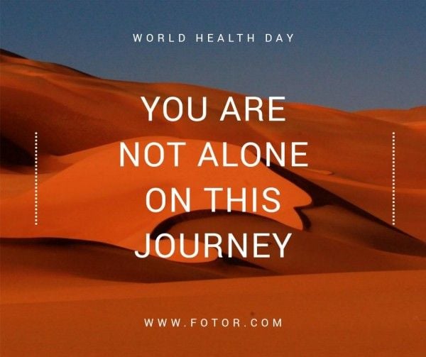 mental health, mental health day, quote, Orange Mountain World Health Day Facebook Post Template
