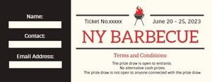 bbq, food, raffle ticket, Black And Yellow Barbecue Restaurant Coupon Ticket Template