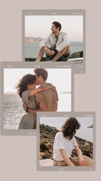 man, woman, social media, Pink Couple Photo Collage Instagram Story Template