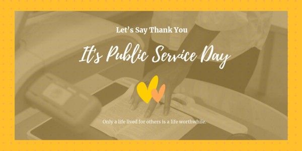 Yellow Public Service Day Twitter Post
