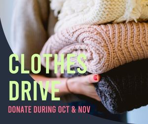 non-profit, simple, life, Clothes Drive Donation CHarity Facebook Post Template