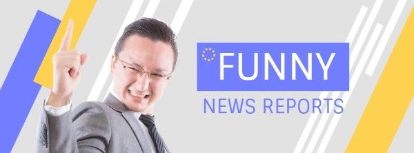 reports, youtube channel, host, Funny News Report Banner Facebook Cover Template