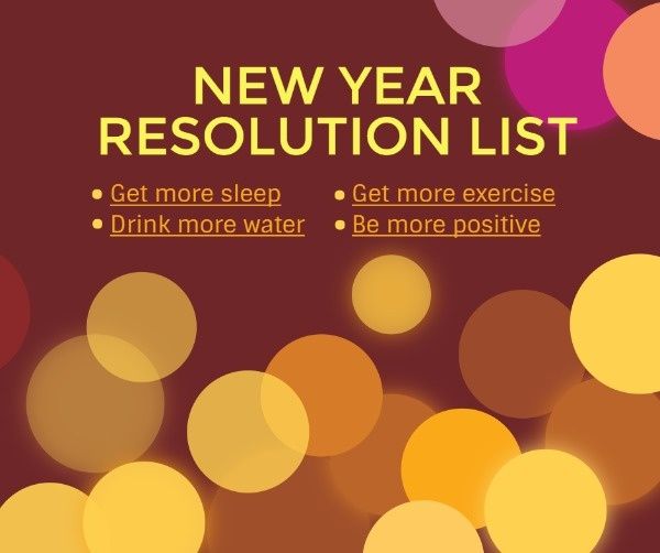 holiday, celebration, festival, New Year Resolution List Facebook Post Template