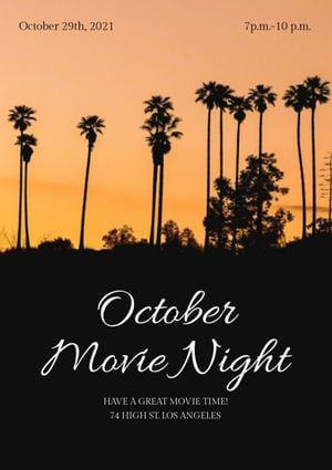 movie night, event, business, Sunset Movie Poster Template