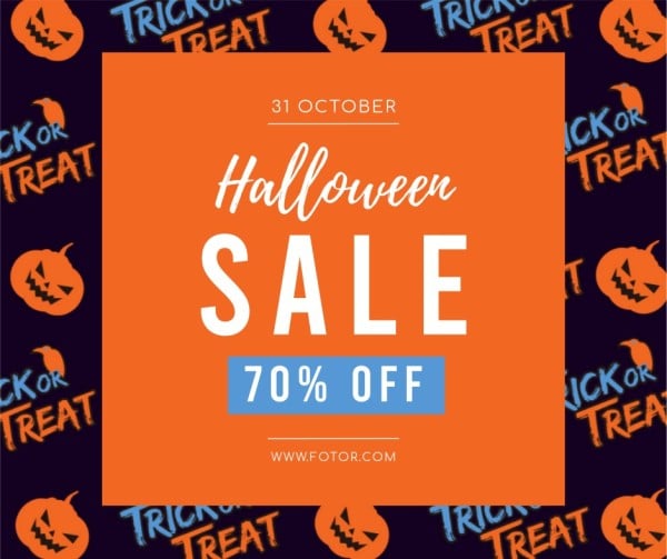 Orange Halloween Sale Promotion Facebook Post
