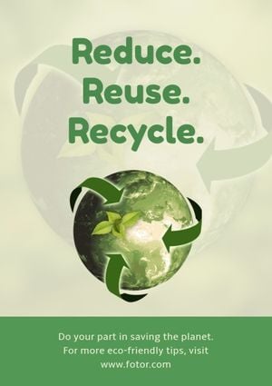 recycle, earth protection, care, Simple Environmental Protection Poster Template