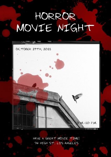 movie night, event, business, Horror Movie Poster Poster Template
