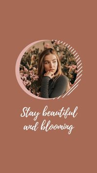 beautiful, blooming, woman, Brown Background Of Fashionable Girl Photo Instagram Story Template