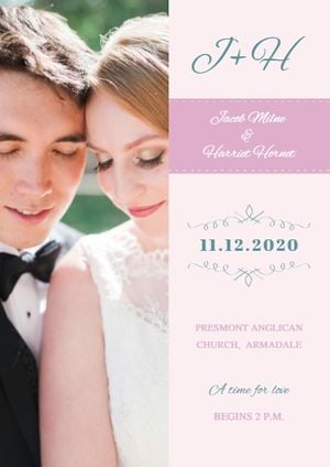 ピンクの結婚式の招待状 招待状