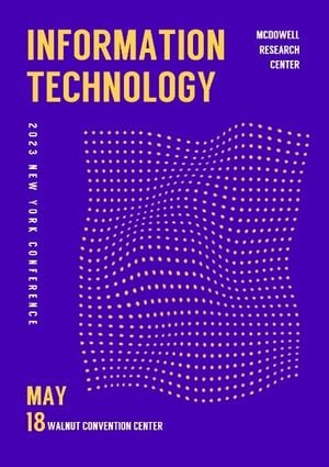 3d, techonology, science, Purple Information Technology Meeting Poster Template
