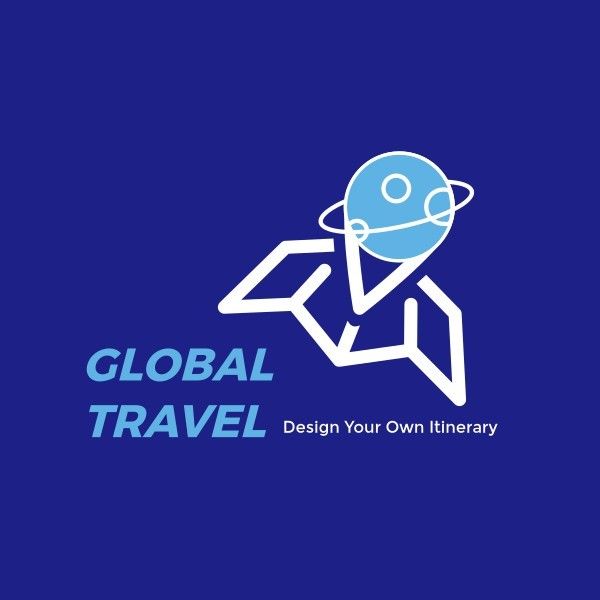 tour, agency, traveler, Blue Global Travel Logo Template