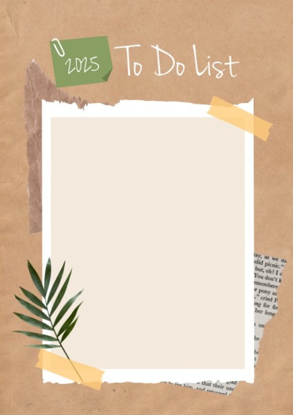 Brown Paper To Do List Planner