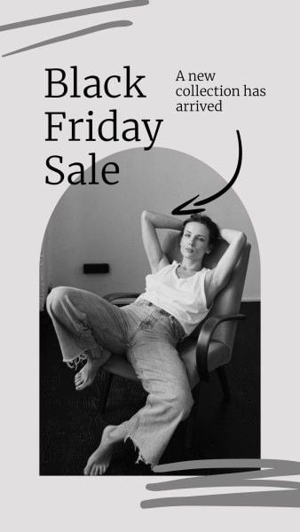 instagram post, social media, promotion, White Black Friday Sale New Collection Arrival Instagram Story Template