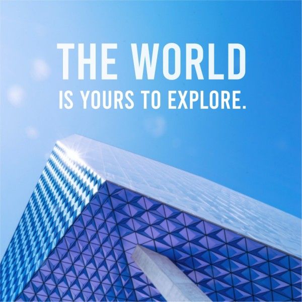 architecture, building, explore, New World Travel Quote Instagram Post Template
