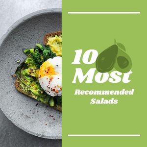 food, fruit, organic, Modern Salads Recommendation Instagram Post Template