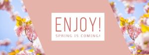 spring, season, enjoy, Pink Floral Landscape Banner Facebook Cover Template