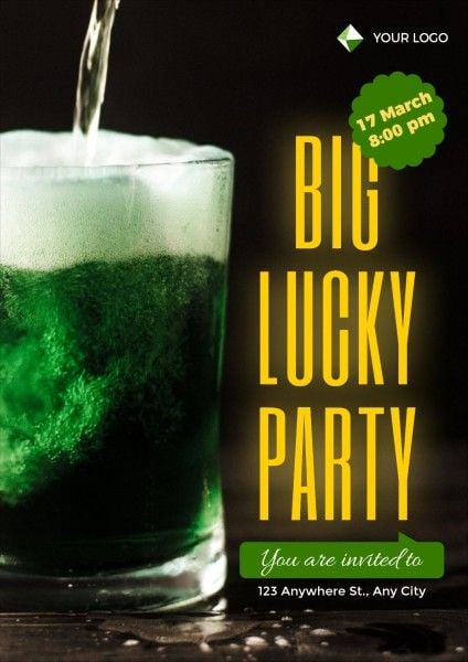 st patricks day, happy st patricks day, event, Green Simple Saint Patrick's Day Party Poster Template