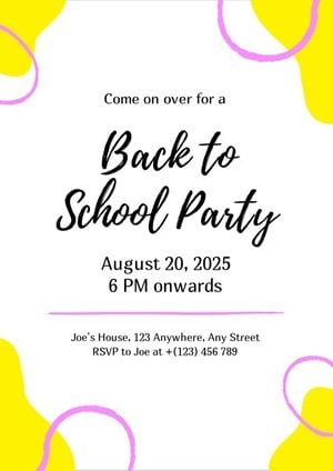 gathering, autumn, study, Yellow Back To School Party Invitation Template