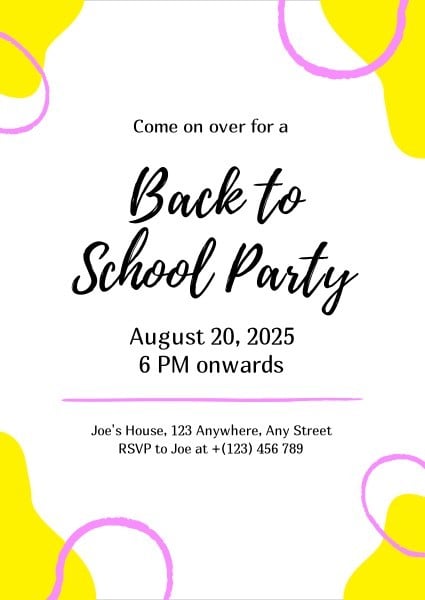 Желтая вечеринка «Снова в школу»