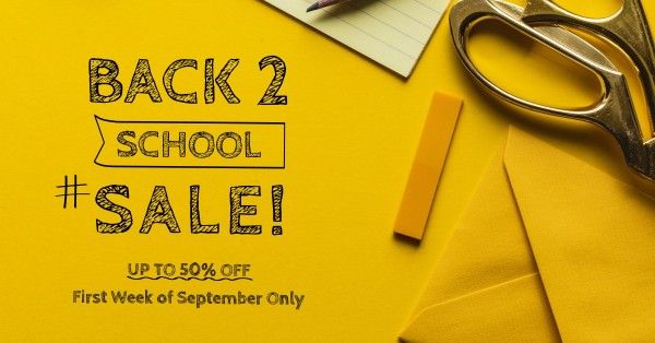  cover photo, sale, university, Back School Facebook Event Cover Template