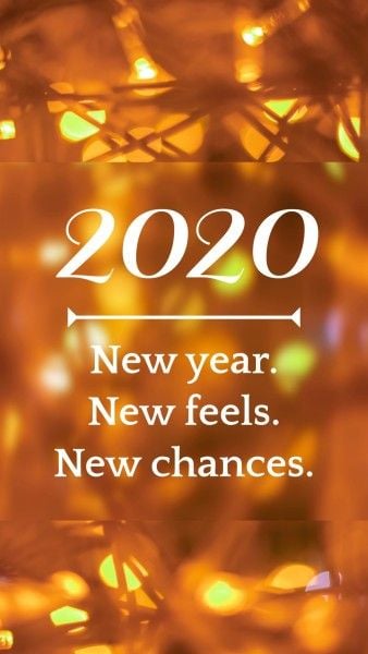 social media, lights, 2020, Brown New Year Quote Instagram Story Template