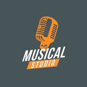 Grey And Orange Retro Music Recording Studio Logo Template and Ideas for  Design | Fotor